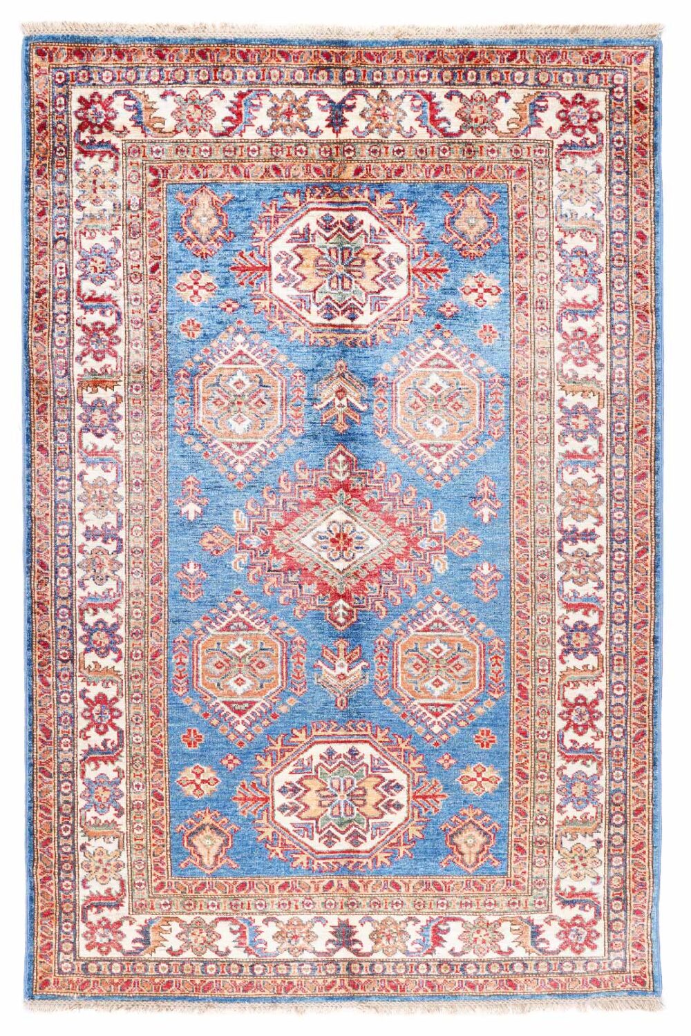 Traditional Sirvan Blue & Beige 6x4 Area Rug Hand-Knotted - Rugs Turkey