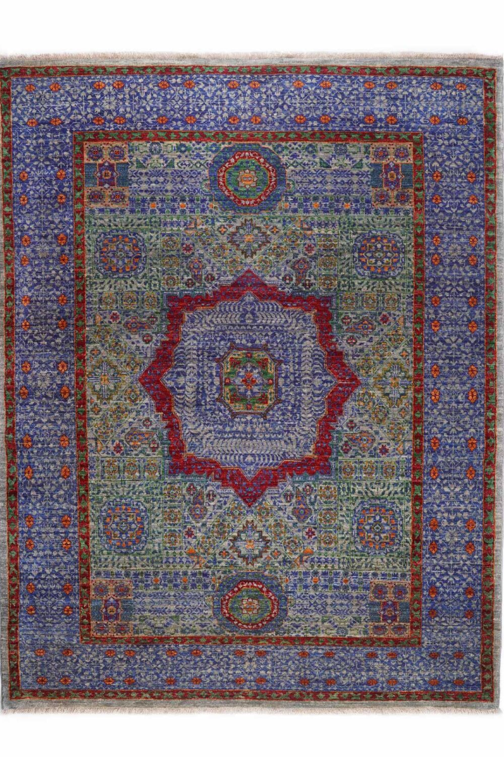 Traditional Style Outdoor Rugs for Deck - 6x5 ft Blue-Green Memluk - Rugs Turkey