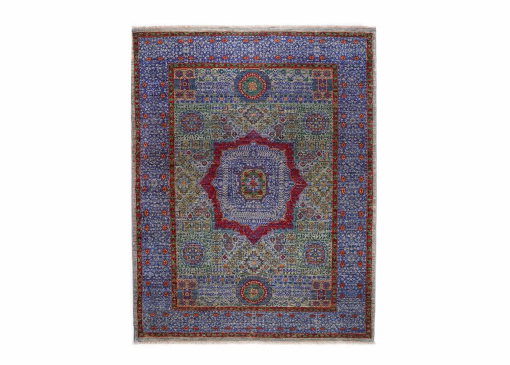 Traditional Style Outdoor Rugs for Deck - 6x5 ft Blue-Green Memluk - Rugs Turkey