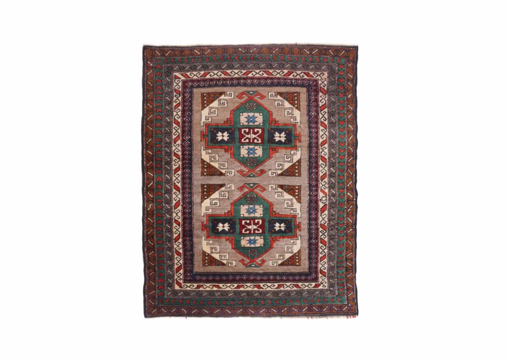 Traditional Vintage Mini Kars Kars Brown Outdoor Rug 4.4x3.8 ft - Rugs Turkey