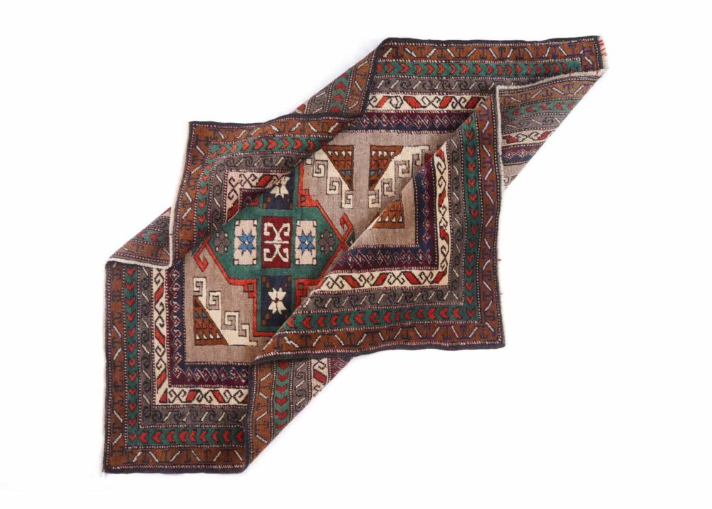 Traditional Vintage Mini Kars Kars Brown Outdoor Rug 4.4x3.8 ft - Rugs Turkey